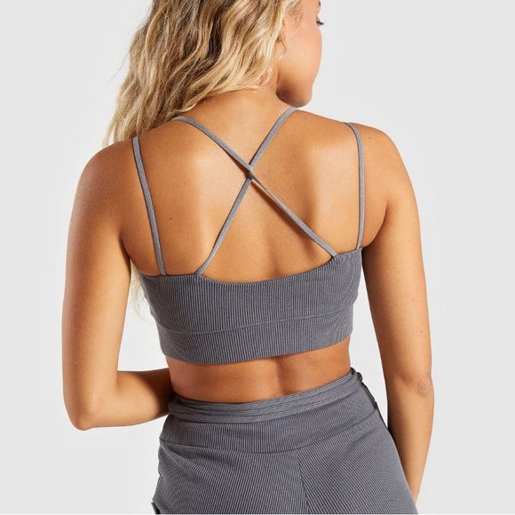 Gymshark Slounge Bralette Charcoal Marl Small - Picture 2 of 4